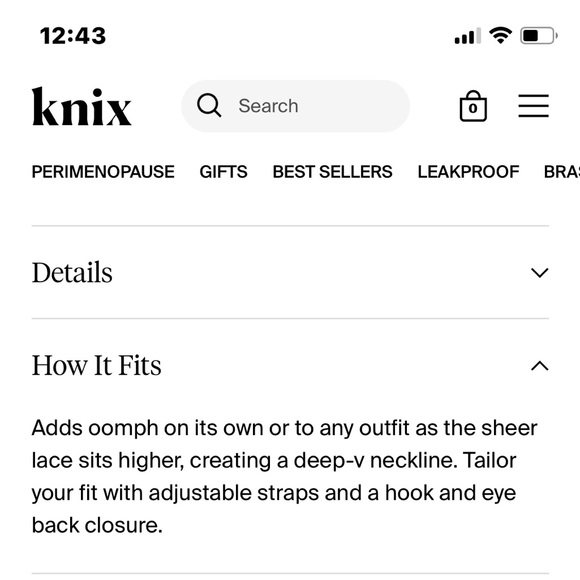 - Knix lace deep- V bralette in black - Picture 5 of 6